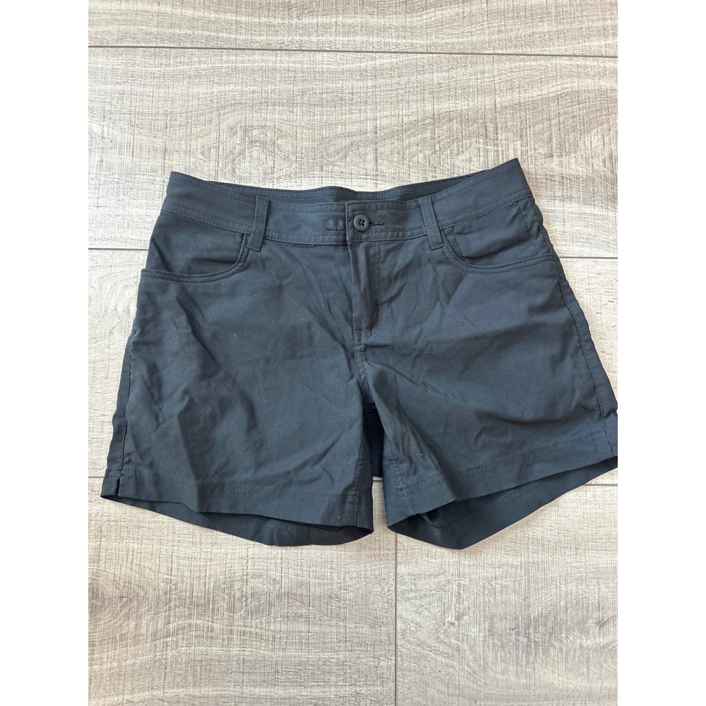 Prana Halle Shorts Womens 6/05 Black Hiking Outdoor Stretch Mid Rise 5 Inseam